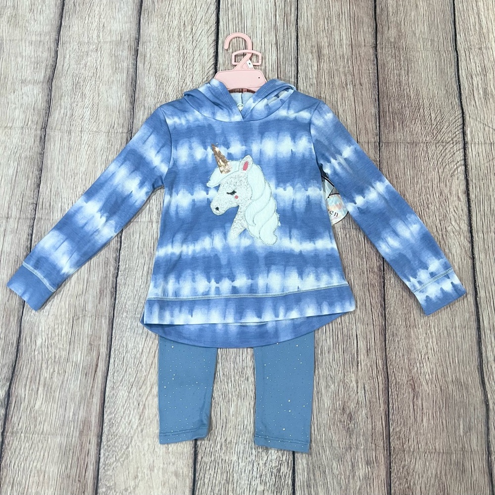 Btween Girls 2-Piece Blue Tie-Dye Hoodie Set